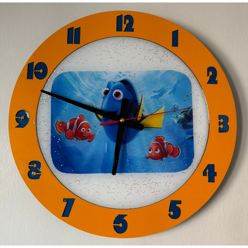 PELNCE KIDS - Finding Nemo & Dory ( Kayp Balk Nemo ) Temal ocuk Odas Duvar Saati - 40 cm