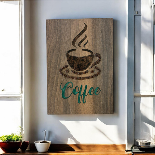 Ahap Desenli Epoksi Reine Kaplamal Tablo - Coffee