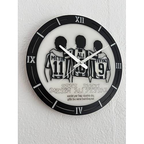 PELNCE - Sene Sanki Metin Ali Feyyaz - Taraftar Duvar Saati (Ahap & Epoksi) - 40 cm