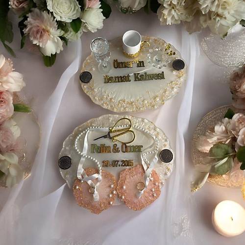 Nian ve Damat Kahvesi Tepsisi - Eni: 36 cm Boyu: 25 cm