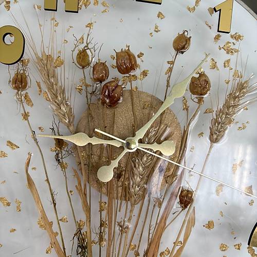 Epoksi Reine Duvar Saati - Kuru Otlar - ap: 30 cm