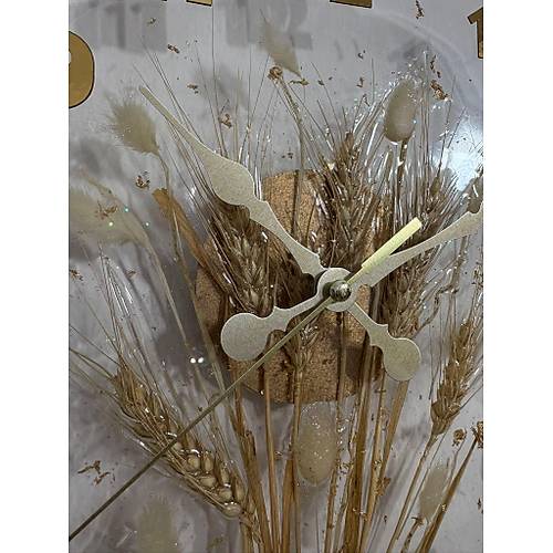 Pelince - Kurutulmu Doal Baakl Epoksi Duvar Saati - 30 cm - Gold Seri