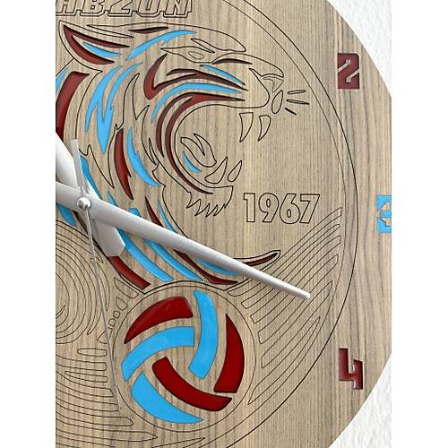PELNCE - Trabzon Taraftar Temal Ahap Duvar Saati (Kaplan & Karadeniz Frtnas) - 40 cm