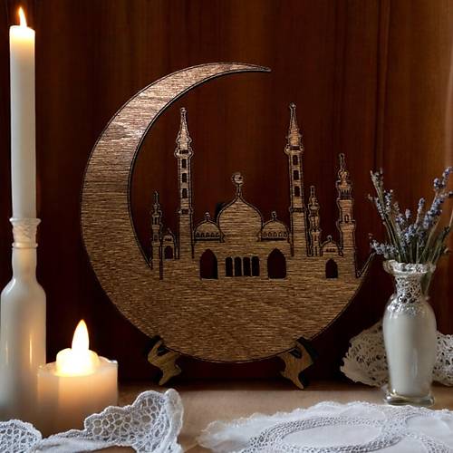 Kiiselletirilebilir Masa st Dekoru - Cami Sileti - Ebatlar : 15 cm x 15 cm