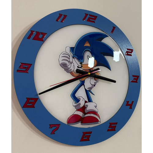 PELNCE KIDS ? Kirpi Sonic (The Hedgehog) Sonic 3 Temal Ahap ocuk Odas Duvar Saati ? 40 cm