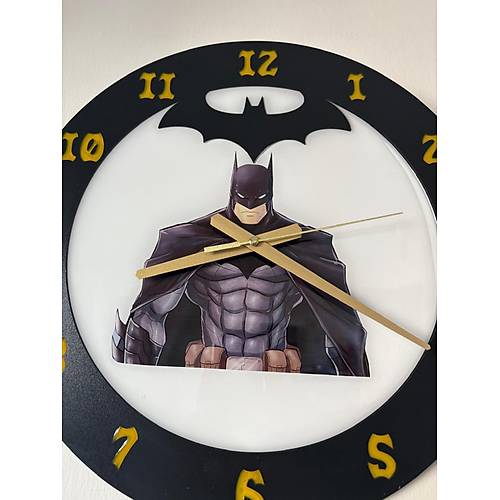 PELNCE KIDS - Batman Temal Ahap ocuk Odas Duvar Saati - 40 cm