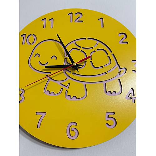 PELNCE KIDS - Kaplumbaa Temal Ahap ocuk Duvar Saati - 30 cm