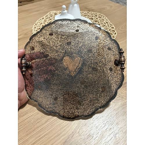Kahve ekirdekli Epoksi Reine Tepsi - Ahap Kalpli - 25 cm - Seri 2