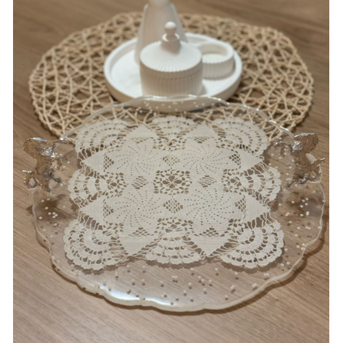Epoksi Reine Nian Tepsisi - Dantel ve ncili - ahlanan At- ap: 30 cm