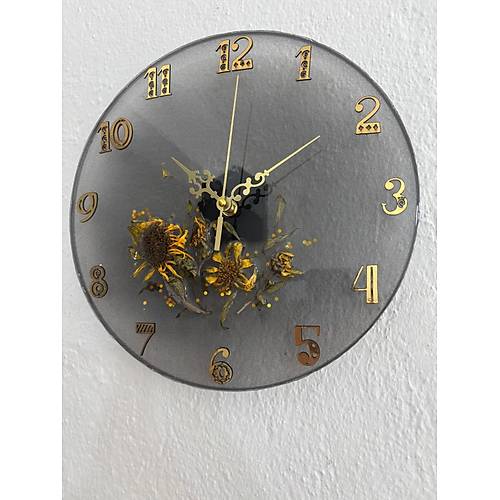 Ayiei Temal Gold Detayl Epoksi Duvar Saati (zel Tasarm - Tek retim) - 30 cm