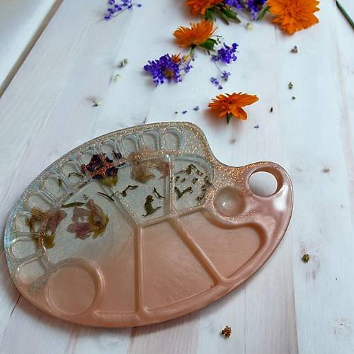 Epoksi Reine Sunumluk - Resim Paleti Grnml - Japon Gl Pembe -  Ebatlar: 20 x 30 cm