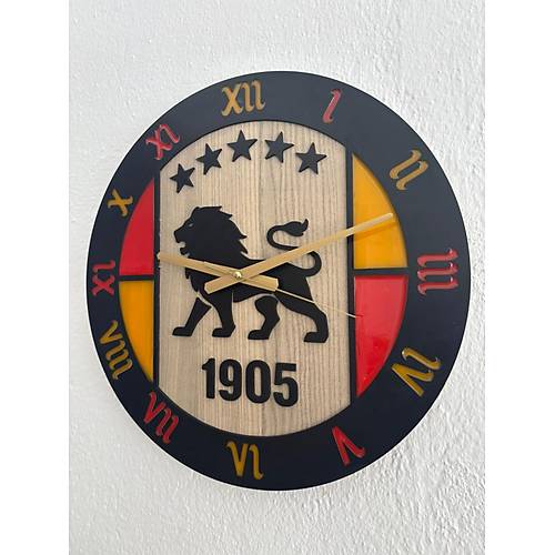 PELNCE - Cimbom Aslan 1905 - Taraftar Duvar Saati (Ahap & Epoksi) - 40 cm