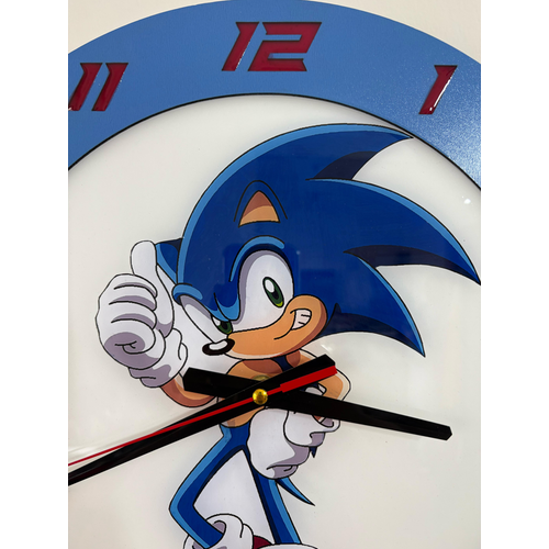 PELNCE KIDS ? Kirpi Sonic (The Hedgehog) Sonic 3 Temal Ahap ocuk Odas Duvar Saati ? 40 cm