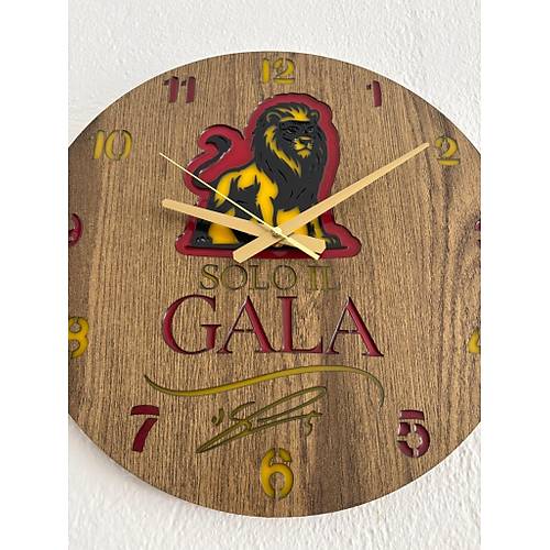 PELNCE - Osimhen Solo Il Gala mzal Ahap Renk - Taraftar Duvar Saati (Ahap & Epoksi) - 40 cm