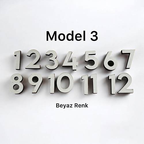 PELNCE - Ahap Kontraplak, Lazer Kesim, Duvar Saati Rakam Seti - Standart Model - Ykseklik 3 cm