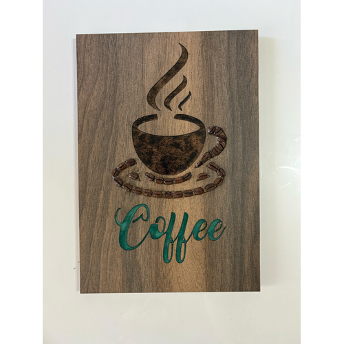 Ahap Desenli Epoksi Reine Kaplamal Tablo - Coffee