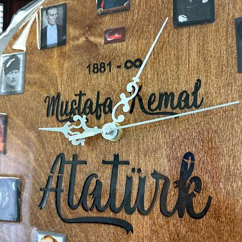 Epoksi Reine Duvar Saati - Atatrk Temal