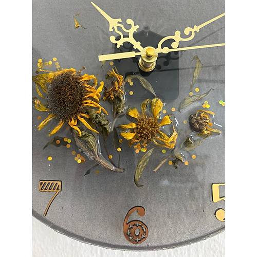 Ayiei Temal Gold Detayl Epoksi Duvar Saati (zel Tasarm - Tek retim) - 30 cm