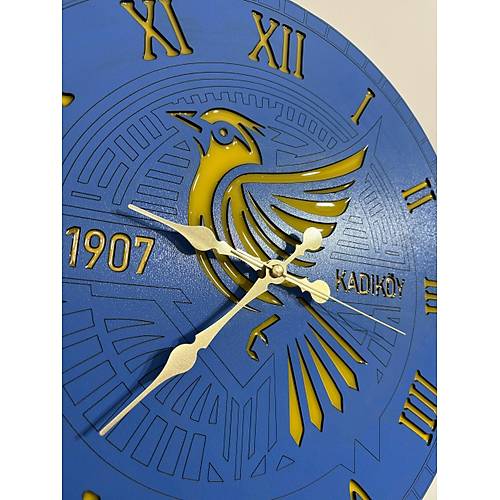 Ahap zeri Epoksi Reine Kaplamal - Taraftar Duvar Saati - Fenerbahe Kanarya Lacivert - 40 cm