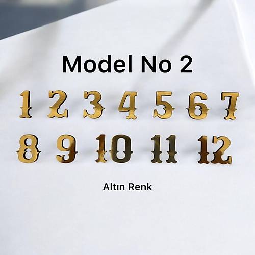 PELNCE - Ahap Kontraplak Lazer Kesim Duvar Saati Rakam Seti - Retro Model - Ykseklik 3 cm