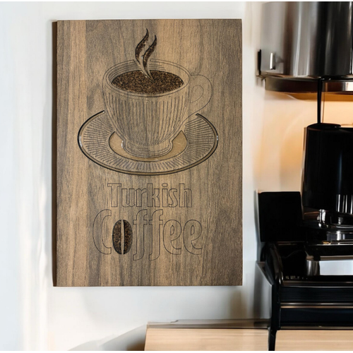 Ahap Desenli Epoksi Reine Kaplamal Tablo - Trk Kahvesi