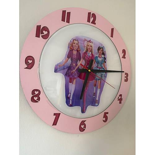 PELNCE KIDS - Barbie ve Arkadalar Temal ocuk Odas Duvar Saati - 40 cm