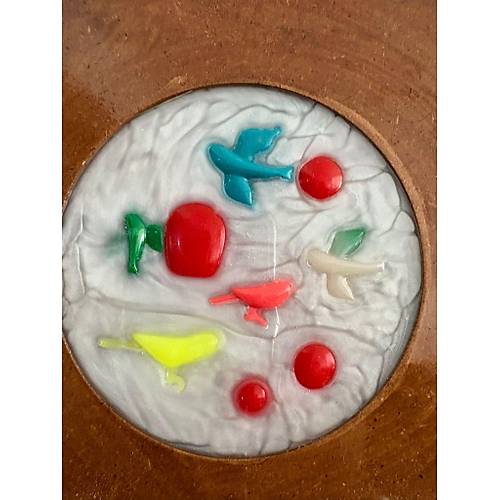PELNCE - Ku Figrl Renkli  - Epoksi Ahap Anahtar Askl (Tek rn) - ap: 18 cm