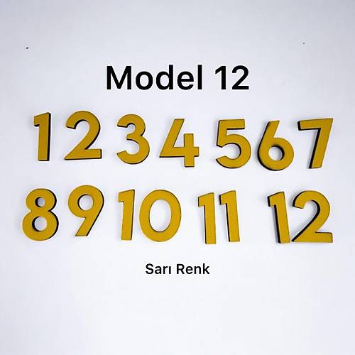 PELNCE - Ahap Kontraplak, Lazer Kesim, Duvar Saati Rakam Seti - Standart Model - Ykseklik 3 cm