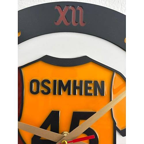 PELNCE - Osimhen 45 - Taraftar Duvar Saati (Ahap & Epoksi) - 40 cm