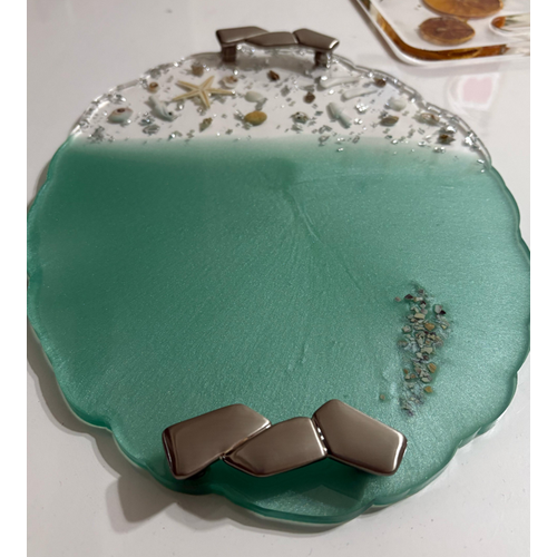 Epoksi Reine Tepsi - Denizin Ruhu 02  - Ebat 25 cm x 32 cm