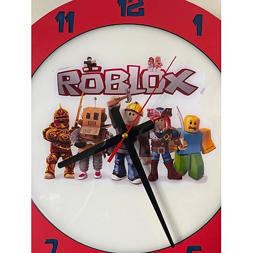 PELNCE KIDS - Roblox Temal Ahap ocuk Odas Duvar Saati - 40 cm
