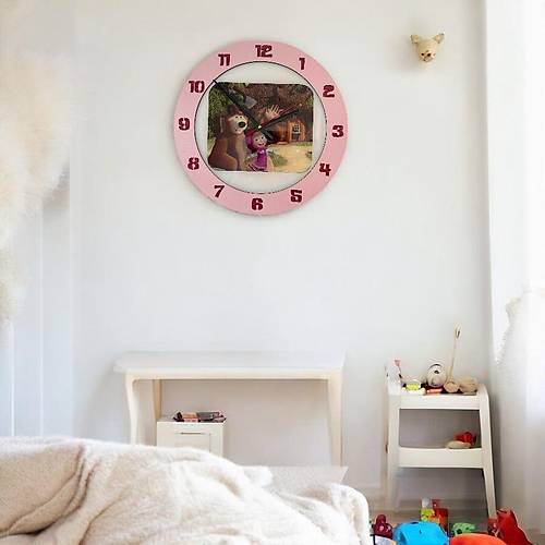PELNCE KIDS - Maa ile Koca Ay Temal ocuk Odas Duvar Saati - 40 cm