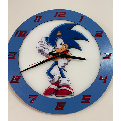 PELNCE KIDS ? Kirpi Sonic (The Hedgehog) Sonic 3 Temal Ahap ocuk Odas Duvar Saati ? 40 cm