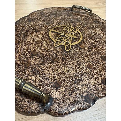 Kahve ekirdekli Epoksi Reine Tepsi - Yusufcuk Bcei Figrl - En Boy : 33 x 25 cm