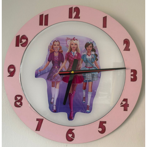 PELNCE KIDS - Barbie ve Arkadalar Temal ocuk Odas Duvar Saati - 40 cm