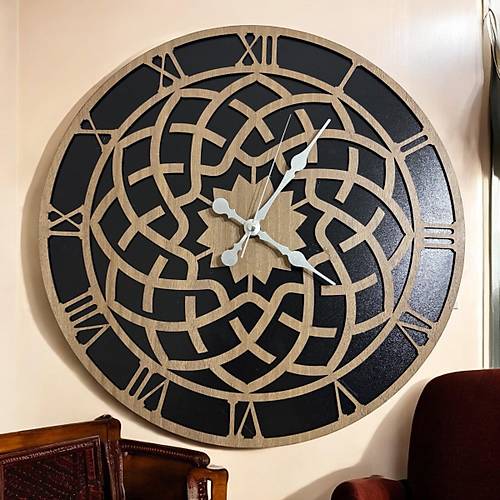 Ahap Desen Duvar Saati - Geometrik Desen - 40 cm