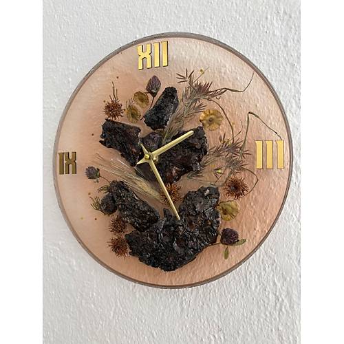 PELNCE - Doal Aa Kabuklu Epoksi Duvar Saati (zel Tasarm - Tek retim - Versiyon I) - 30 cm