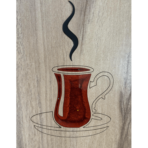 Ahap Desenli Epoksi Reine Kaplamal Tablo - Tea ay