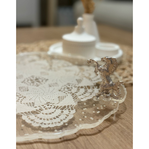 Epoksi Reine Nian Tepsisi - Dantel ve ncili - ahlanan At- ap: 30 cm