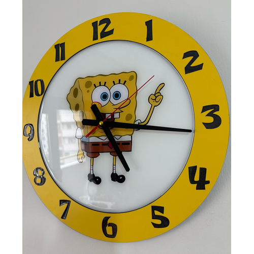PELNCE KIDS ? Snger Bob Kare Pantolon Temal Ahap Epoksi ocuk Odas Duvar Saati - 40 cm