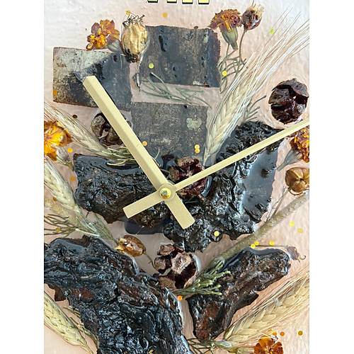 PELNCE - Doal Aa Kabuklu Epoksi Duvar Saati (zel Tasarm - Tek retim - Versiyon VII) - 30 cm