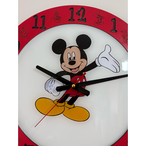 PELNCE KIDS - Mickey Mouse Temal Ahap ocuk Odas Duvar Saati - 40 cm