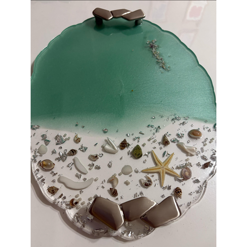 Epoksi Reine Tepsi - Denizin Ruhu 03  - Ebat 25 cm x 32 cm