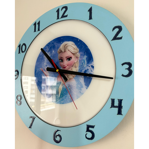 PELNCE KIDS - Elsa Temal Ahap Epoksi ocuk Odas Duvar Saati (Frozen - Karlar lkesi) - 40 cm