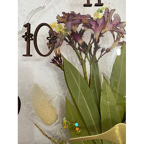 PELNCE - Zakkum iekli - Epoksi Duvar Saati - (zel Tasarm - Tek retim) - 30 cm