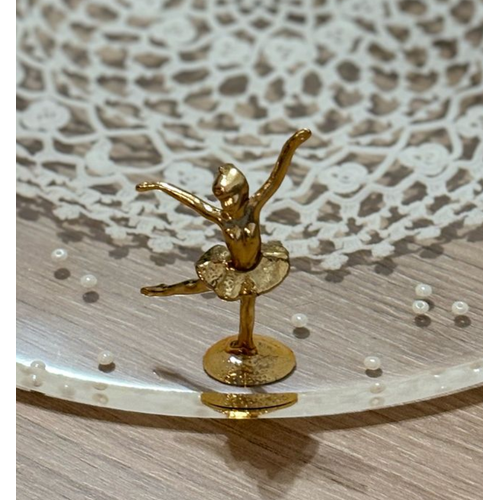 Epoksi Reine Nian Tepsisi - Dantel ve ncili - Balerin Kulp - ap: 30 cm