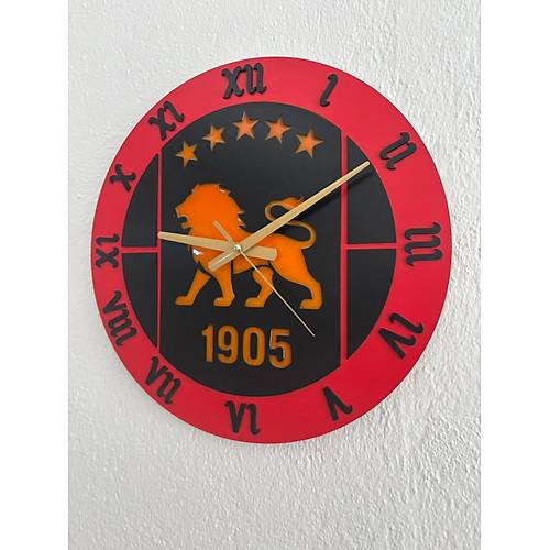PELNCE - Aslann zinde 1905 - Taraftar Duvar Saati (Ahap & Epoksi) - 40 cm