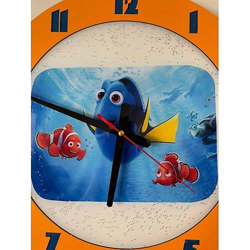 PELNCE KIDS - Finding Nemo & Dory ( Kayp Balk Nemo ) Temal ocuk Odas Duvar Saati - 40 cm