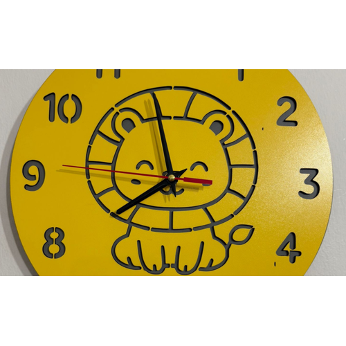 PELNCE KIDS - Aslan Temal Ahap ocuk Duvar Saati - 30 cm