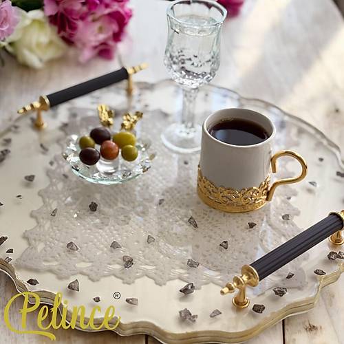 Epoksi Reine Dantelli Tepsi -  Dantelli Siyah Tal - ap: 30 cm